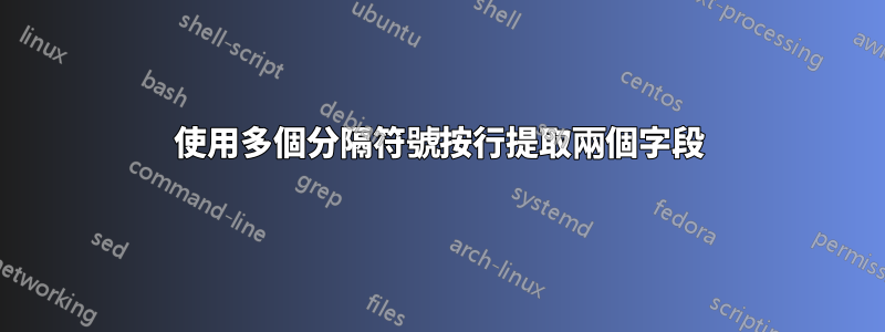 使用多個分隔符號按行提取兩個字段