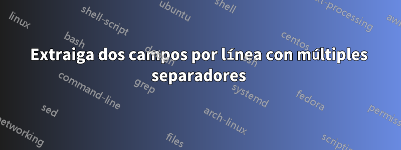 Extraiga dos campos por línea con múltiples separadores