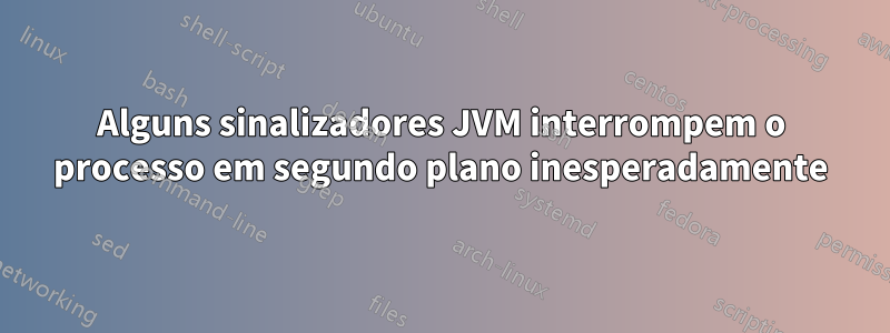 Alguns sinalizadores JVM interrompem o processo em segundo plano inesperadamente