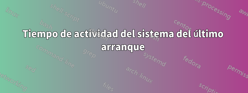 Tiempo de actividad del sistema del último arranque