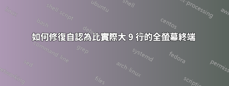 如何修復自認為比實際大 9 行的全螢幕終端