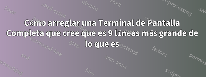 Cómo arreglar una Terminal de Pantalla Completa que cree que es 9 líneas más grande de lo que es