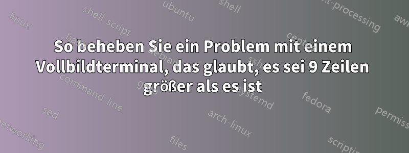 So beheben Sie ein Problem mit einem Vollbildterminal, das glaubt, es sei 9 Zeilen größer als es ist