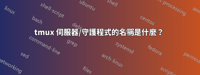 tmux 伺服器/守護程式的名稱是什麼？