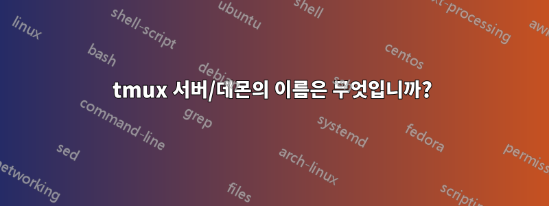 tmux 서버/데몬의 이름은 무엇입니까?