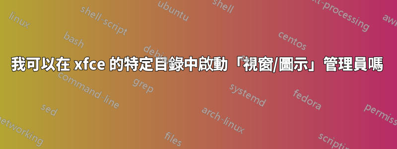 我可以在 xfce 的特定目錄中啟動「視窗/圖示」管理員嗎