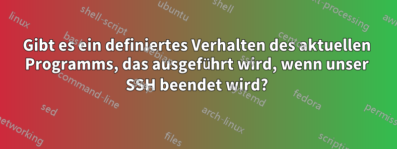 Gibt es ein definiertes Verhalten des aktuellen Programms, das ausgeführt wird, wenn unser SSH beendet wird?