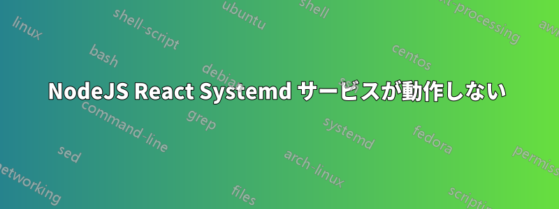 NodeJS React Systemd サービスが動作しない