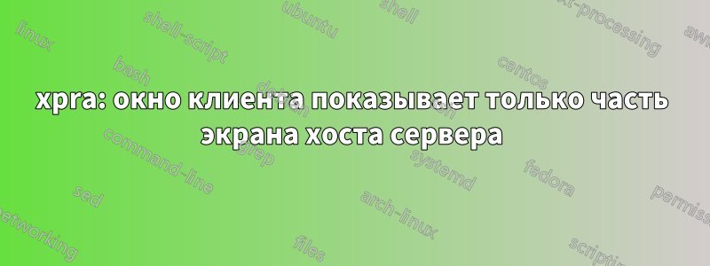 xpra: окно клиента показывает только часть экрана хоста сервера