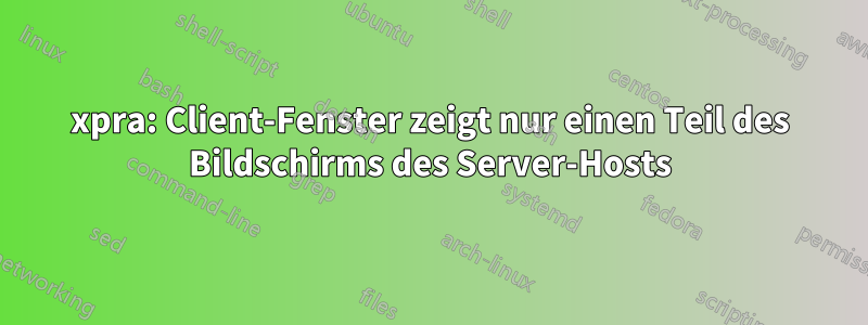 xpra: Client-Fenster zeigt nur einen Teil des Bildschirms des Server-Hosts