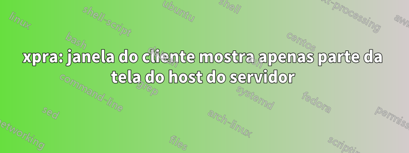 xpra: janela do cliente mostra apenas parte da tela do host do servidor