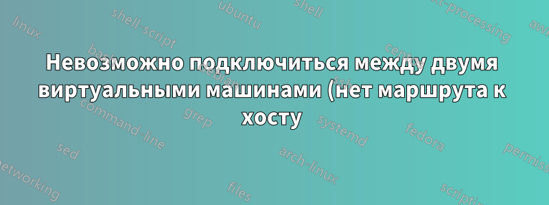 Невозможно подключиться между двумя виртуальными машинами (нет маршрута к хосту)