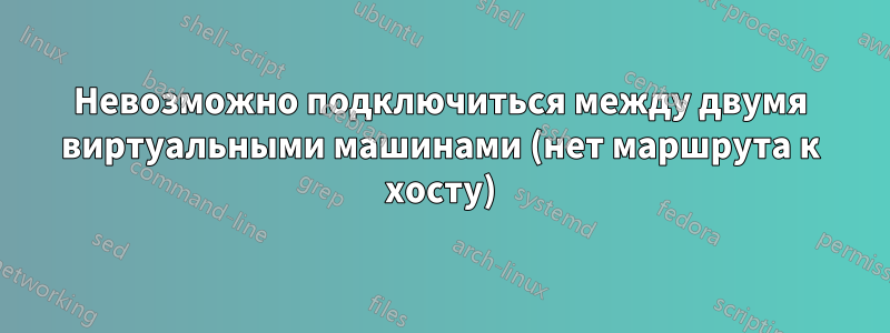 Невозможно подключиться между двумя виртуальными машинами (нет маршрута к хосту)