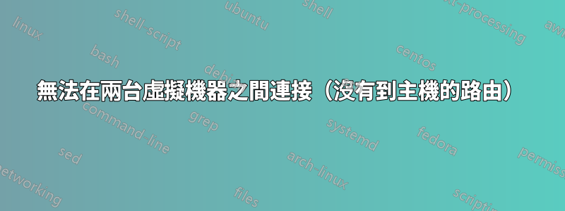 無法在兩台虛擬機器之間連接（沒有到主機的路由）