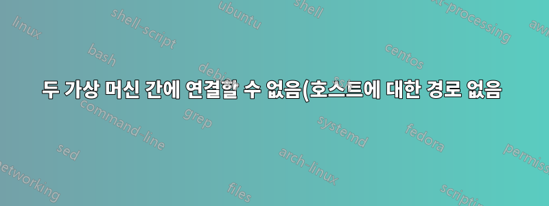 두 가상 머신 간에 연결할 수 없음(호스트에 대한 경로 없음)