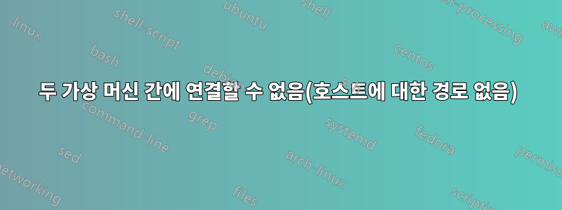 두 가상 머신 간에 연결할 수 없음(호스트에 대한 경로 없음)