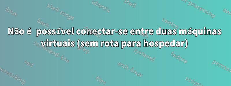 Não é possível conectar-se entre duas máquinas virtuais (sem rota para hospedar)