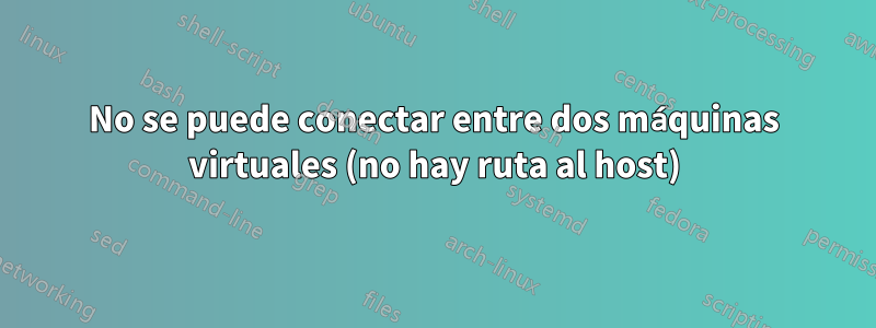 No se puede conectar entre dos máquinas virtuales (no hay ruta al host)