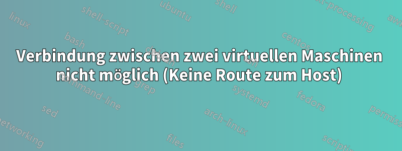 Verbindung zwischen zwei virtuellen Maschinen nicht möglich (Keine Route zum Host)