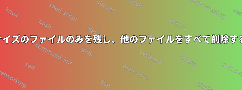 最大サイズのファイルのみを残し、他のファイルをすべて削除する方法