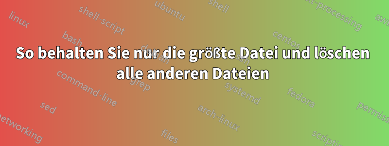 So behalten Sie nur die größte Datei und löschen alle anderen Dateien