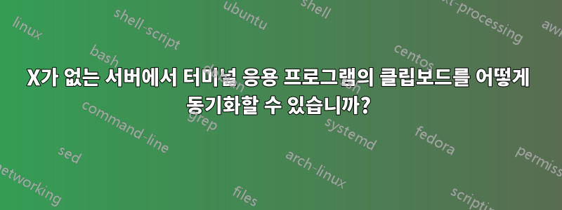 X가 없는 서버에서 터미널 응용 프로그램의 클립보드를 어떻게 동기화할 수 있습니까?