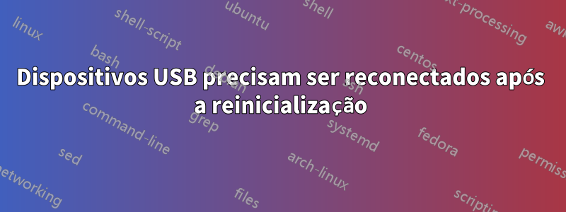 Dispositivos USB precisam ser reconectados após a reinicialização