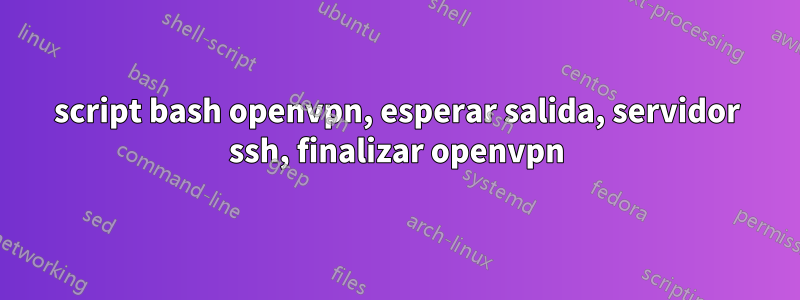 script bash openvpn, esperar salida, servidor ssh, finalizar openvpn