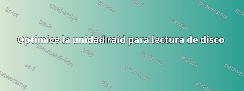 Optimice la unidad raid para lectura de disco