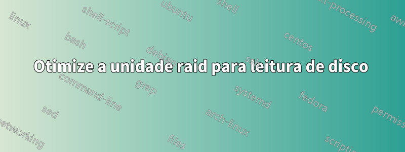 Otimize a unidade raid para leitura de disco