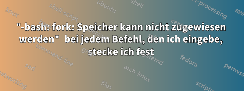 "-bash: fork: Speicher kann nicht zugewiesen werden" bei jedem Befehl, den ich eingebe, stecke ich fest