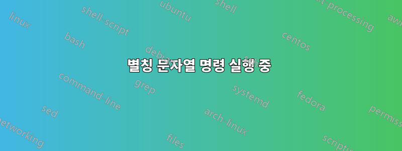 별칭 문자열 명령 실행 중