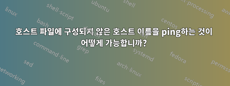 호스트 파일에 구성되지 않은 호스트 이름을 ping하는 것이 어떻게 가능합니까?