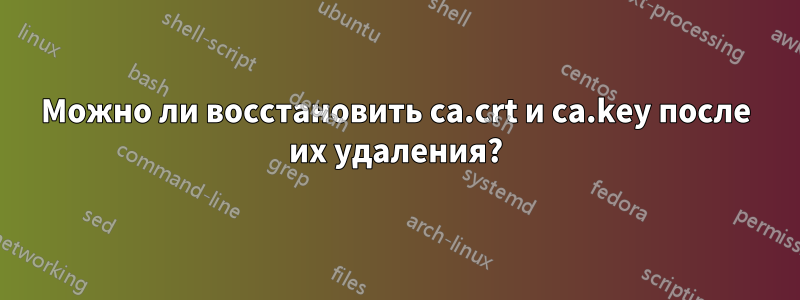 Можно ли восстановить ca.crt и ca.key после их удаления?