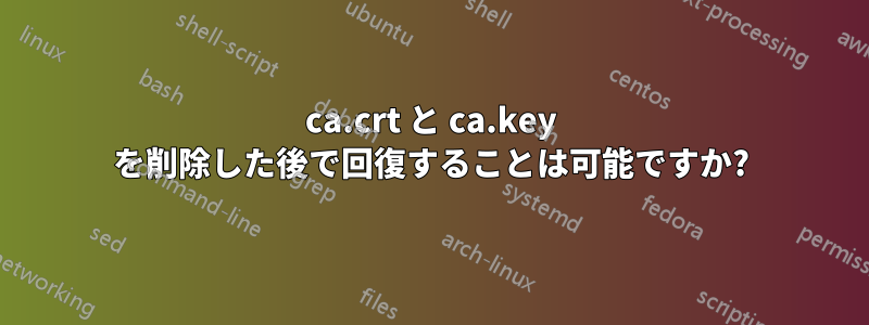 ca.crt と ca.key を削除した後で回復することは可能ですか?