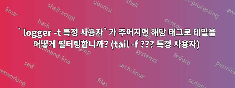 `logger -t 특정 사용자`가 주어지면 해당 태그로 테일을 어떻게 필터링합니까? (tail -f ??? 특정 사용자)