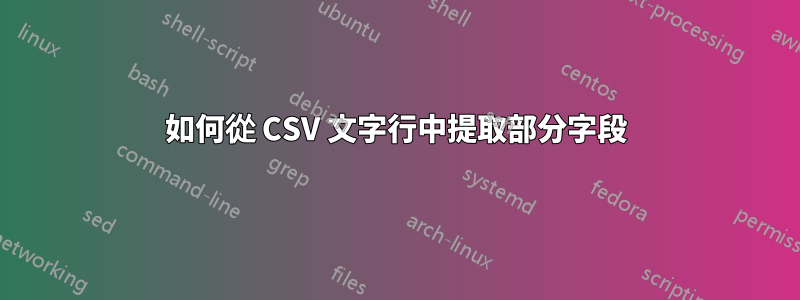 如何從 CSV 文字行中提取部分字段