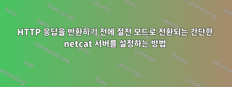 HTTP 응답을 반환하기 전에 절전 모드로 전환되는 간단한 netcat 서버를 설정하는 방법