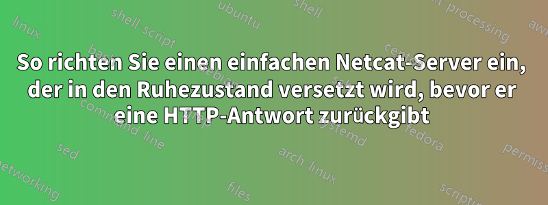 So richten Sie einen einfachen Netcat-Server ein, der in den Ruhezustand versetzt wird, bevor er eine HTTP-Antwort zurückgibt