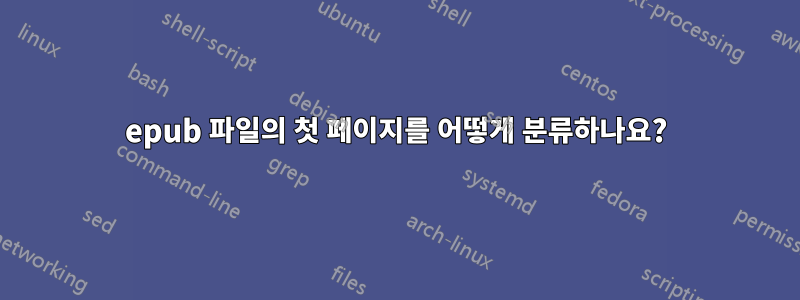 epub 파일의 첫 페이지를 어떻게 분류하나요?