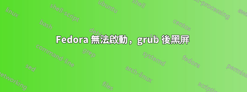 Fedora 無法啟動，grub 後黑屏