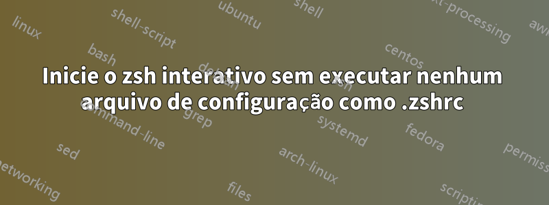 Inicie o zsh interativo sem executar nenhum arquivo de configuração como .zshrc