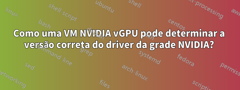 Como uma VM NVIDIA vGPU pode determinar a versão correta do driver da grade NVIDIA?