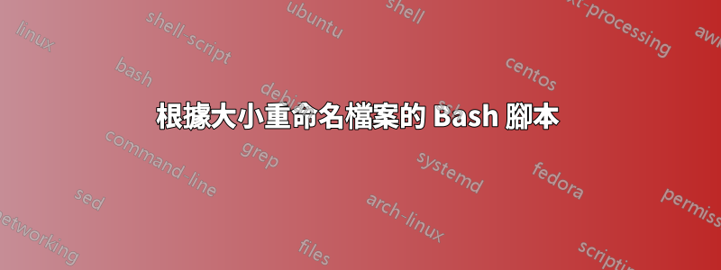 根據大小重命名檔案的 Bash 腳本