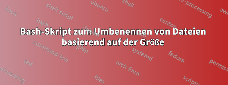 Bash-Skript zum Umbenennen von Dateien basierend auf der Größe