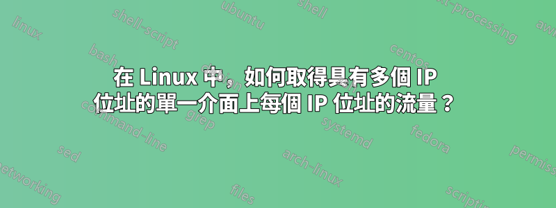 在 Linux 中，如何取得具有多個 IP 位址的單一介面上每個 IP 位址的流量？