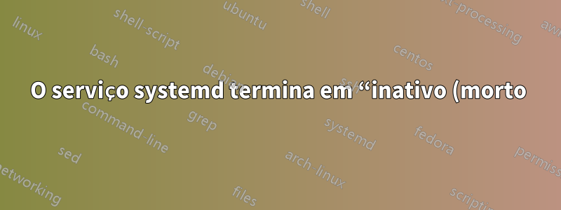 O serviço systemd termina em “inativo (morto)” após a inicialização