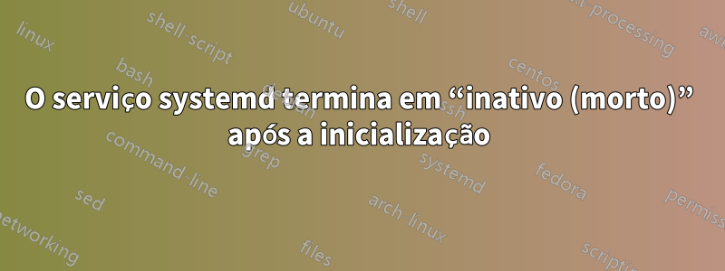 O serviço systemd termina em “inativo (morto)” após a inicialização