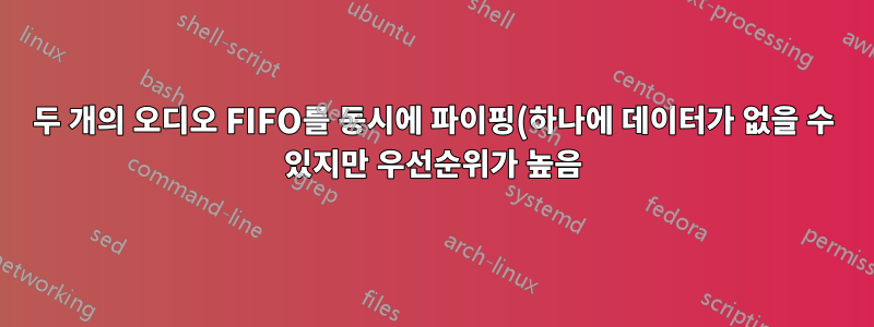 두 개의 오디오 FIFO를 동시에 파이핑(하나에 데이터가 없을 수 있지만 우선순위가 높음)하여 단일 FIFO 출력으로