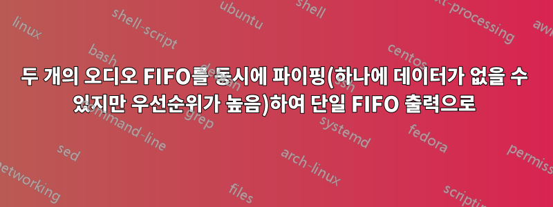 두 개의 오디오 FIFO를 동시에 파이핑(하나에 데이터가 없을 수 있지만 우선순위가 높음)하여 단일 FIFO 출력으로